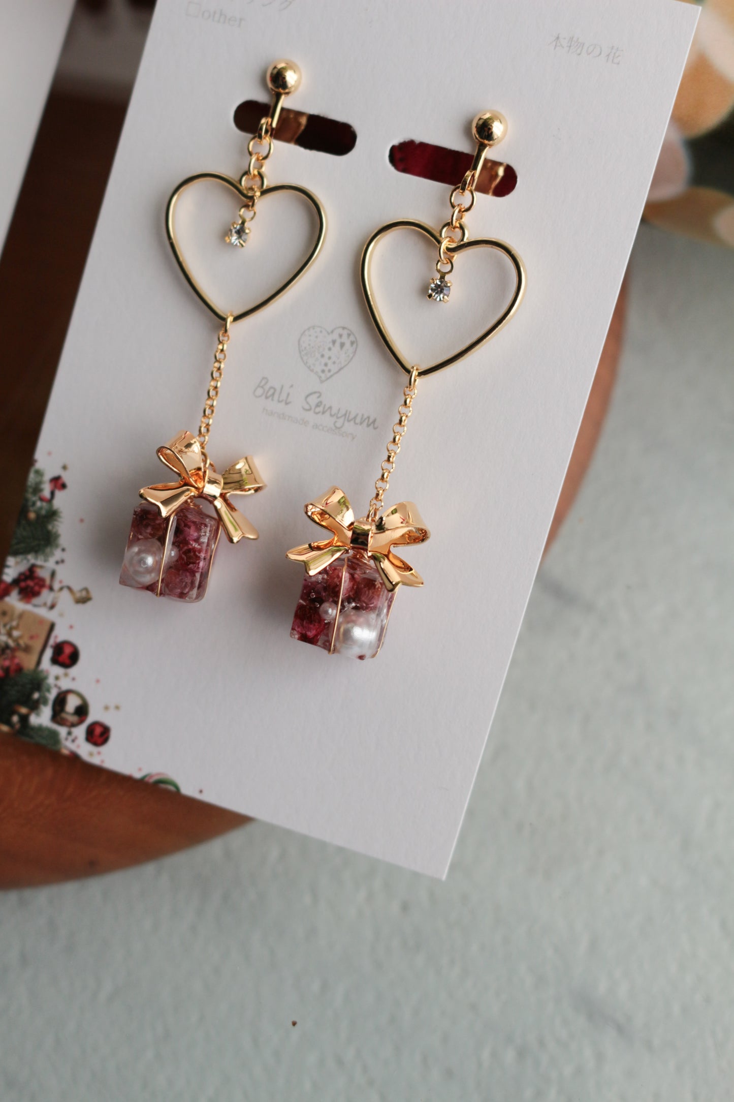 Christmas Heart Earring