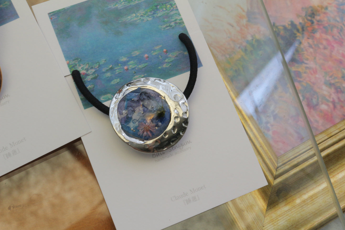 Monet Inspired Flower Hair tie 睡蓮 No.1