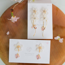 Real "Someiyoshino" Sakura Earring - White Sakura "凛"