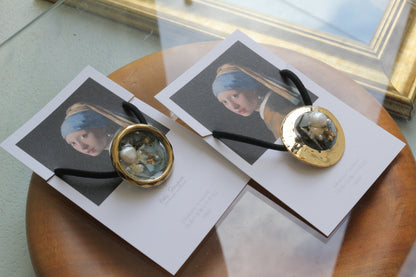 Vermeer Inspired Flower Hair tie  真珠の耳飾りの少女