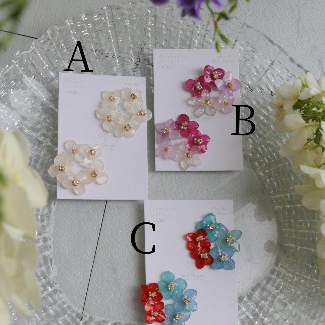 En Flower Earring 円と縁- ピアス or イヤリング　No.2