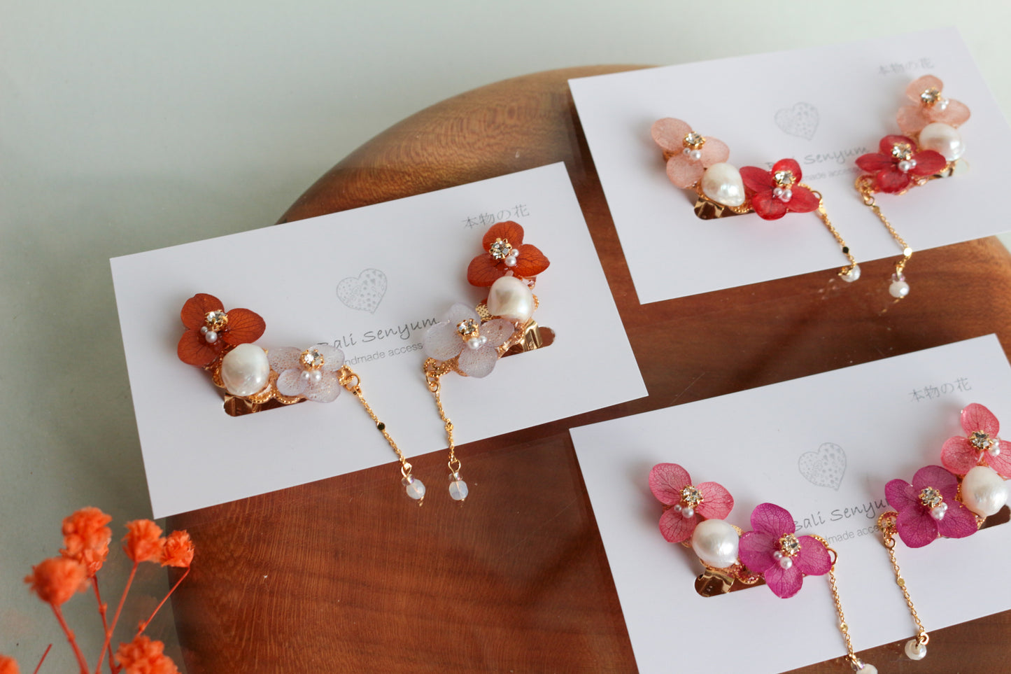 Hydrangea Pearl Flower Earring No.5 Clip-on (イヤリング)