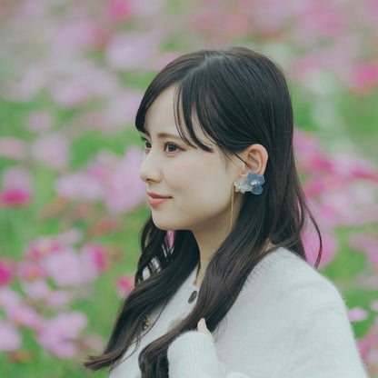 Hydrangea Flying Butterfly  No.29- Titanium Pierce(ピアス）