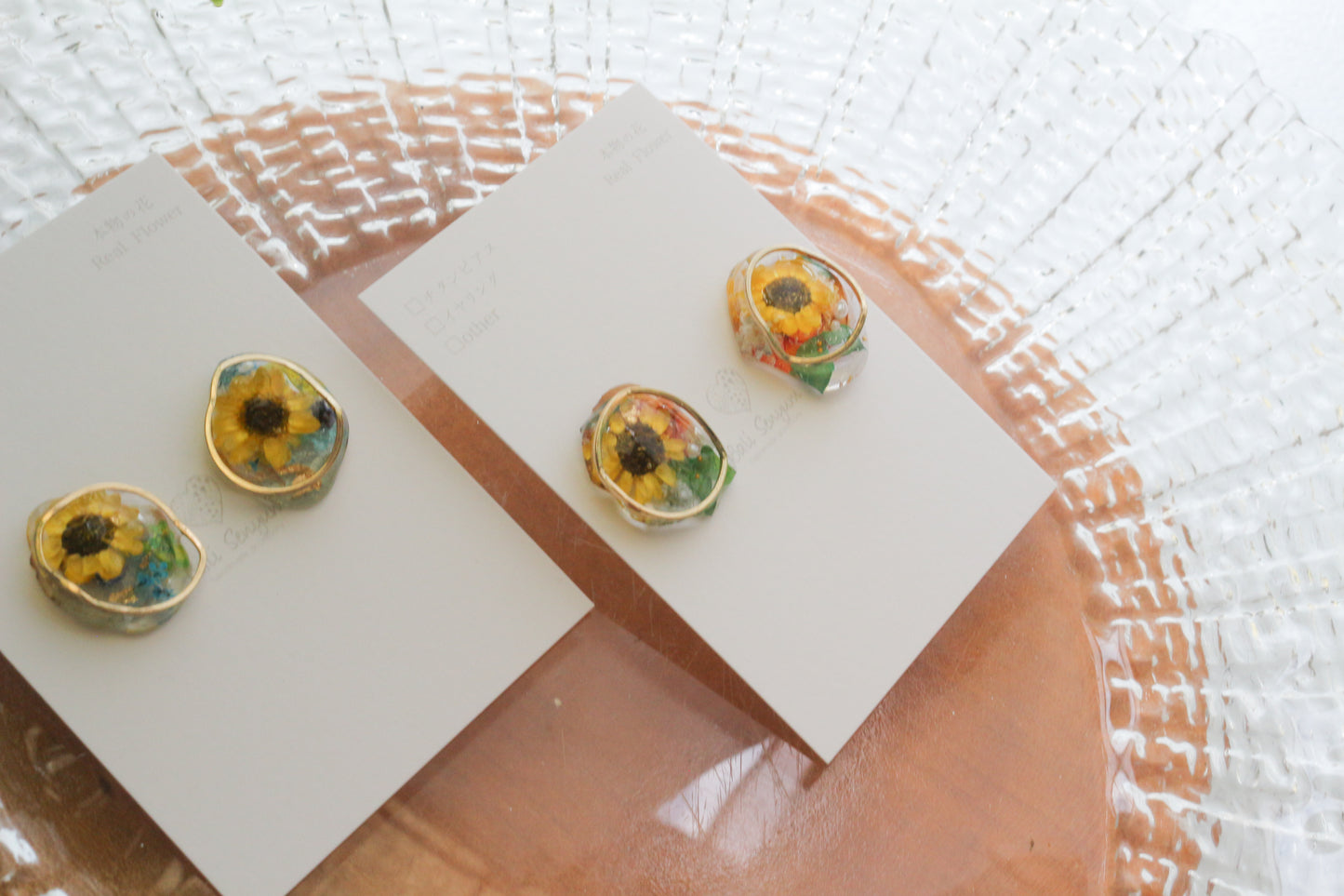 Sun Flower Earrings - 向日葵  〜 No.1 Titanium Pierce チタンピアス