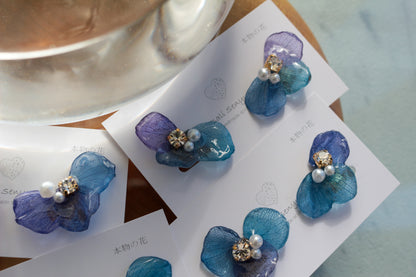 Gradation Hydrangea Wing No.142- Clip-on(イヤリング）