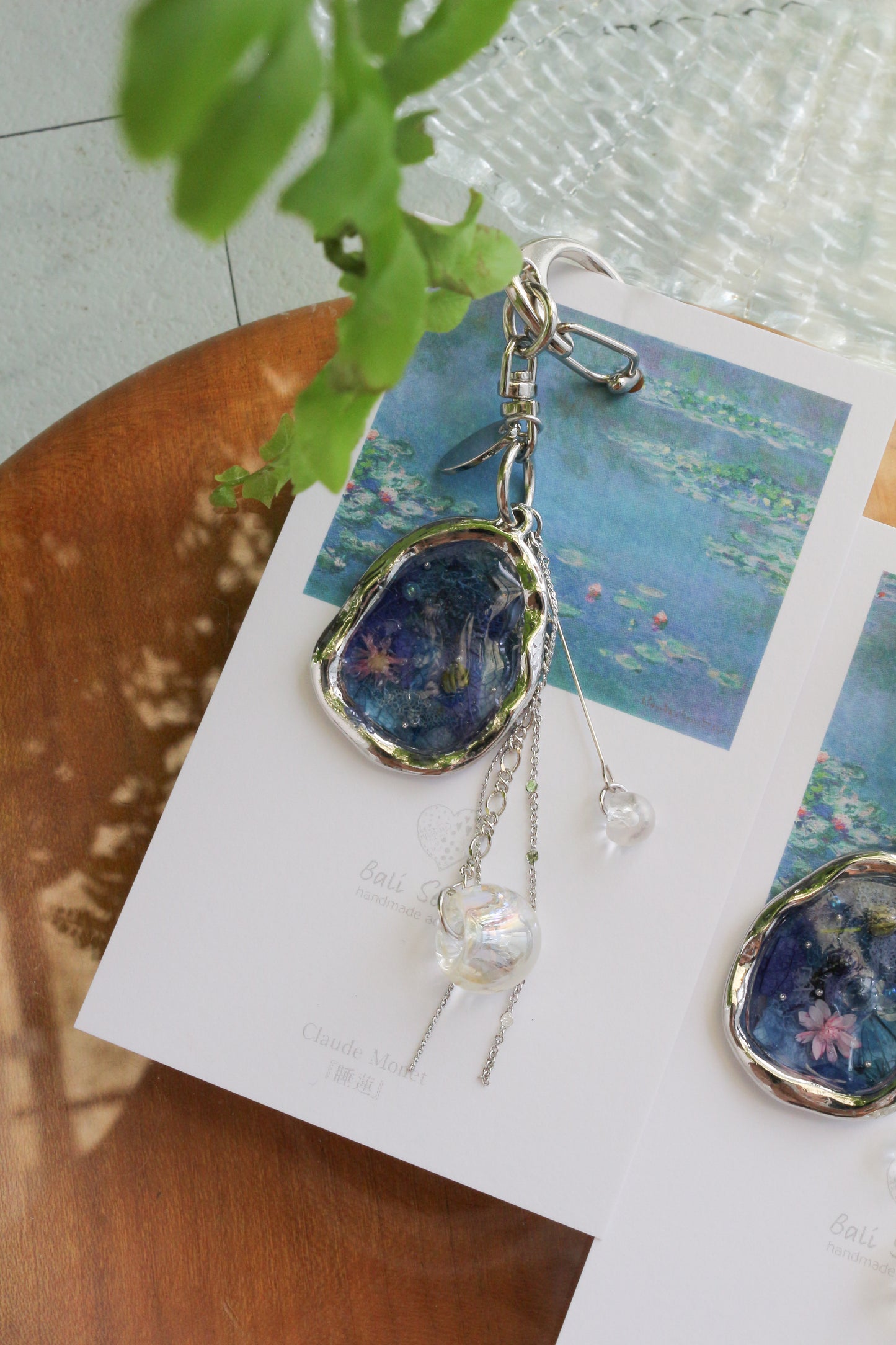 Monet Inspired Flower Bag Charm No.1 睡蓮