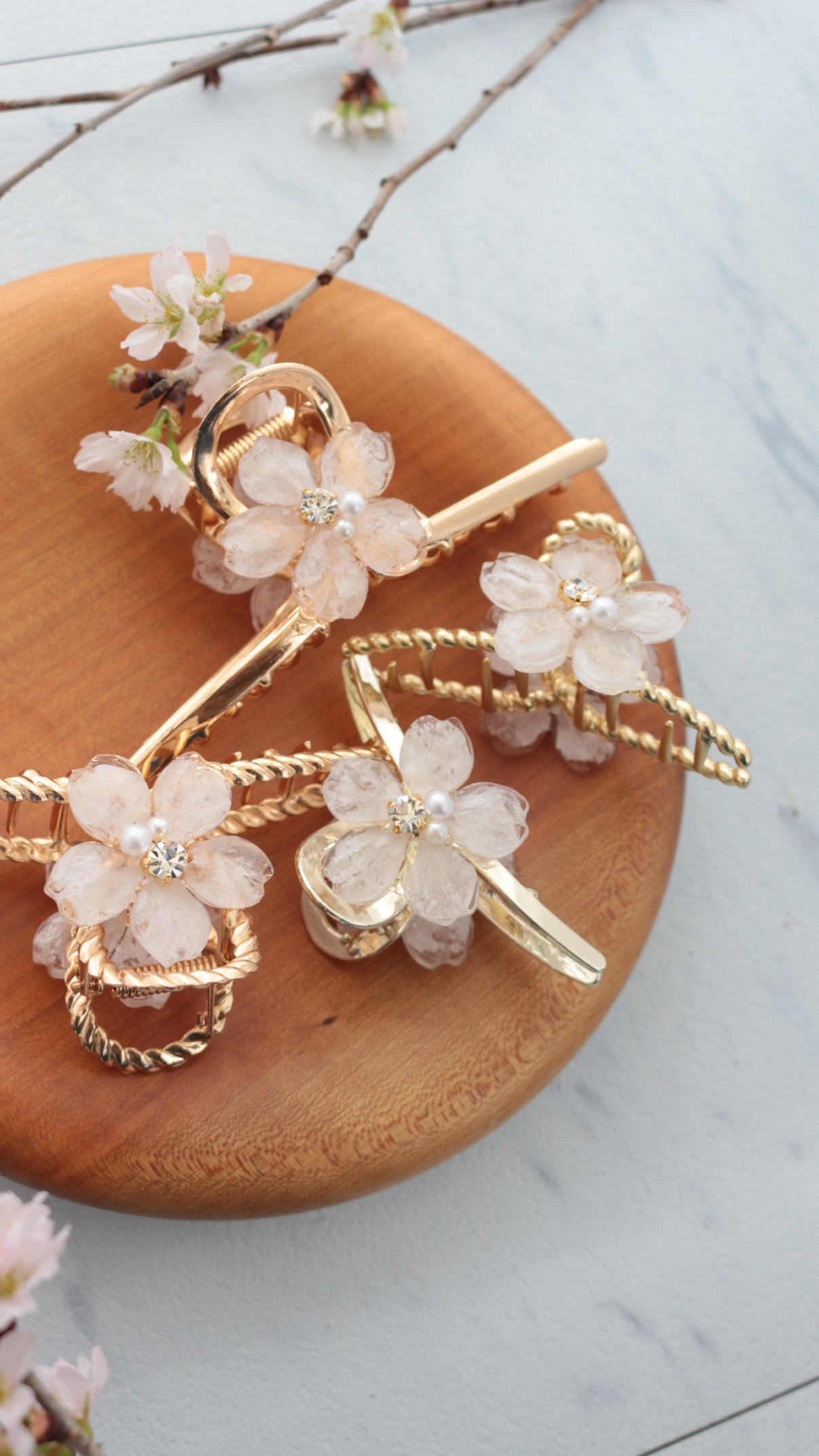 Someiyoshino Sakura Hair Clip - White Big