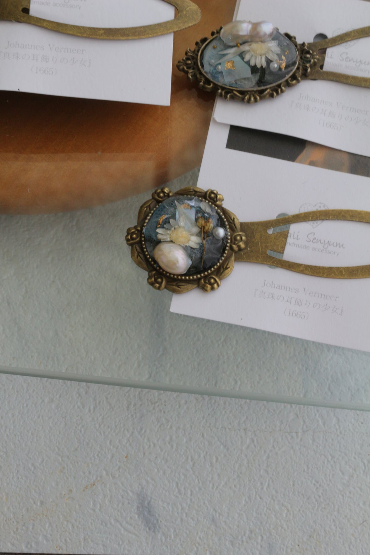 Vermeer Inspired Flower Book Mark No.1 - 真珠の耳飾り