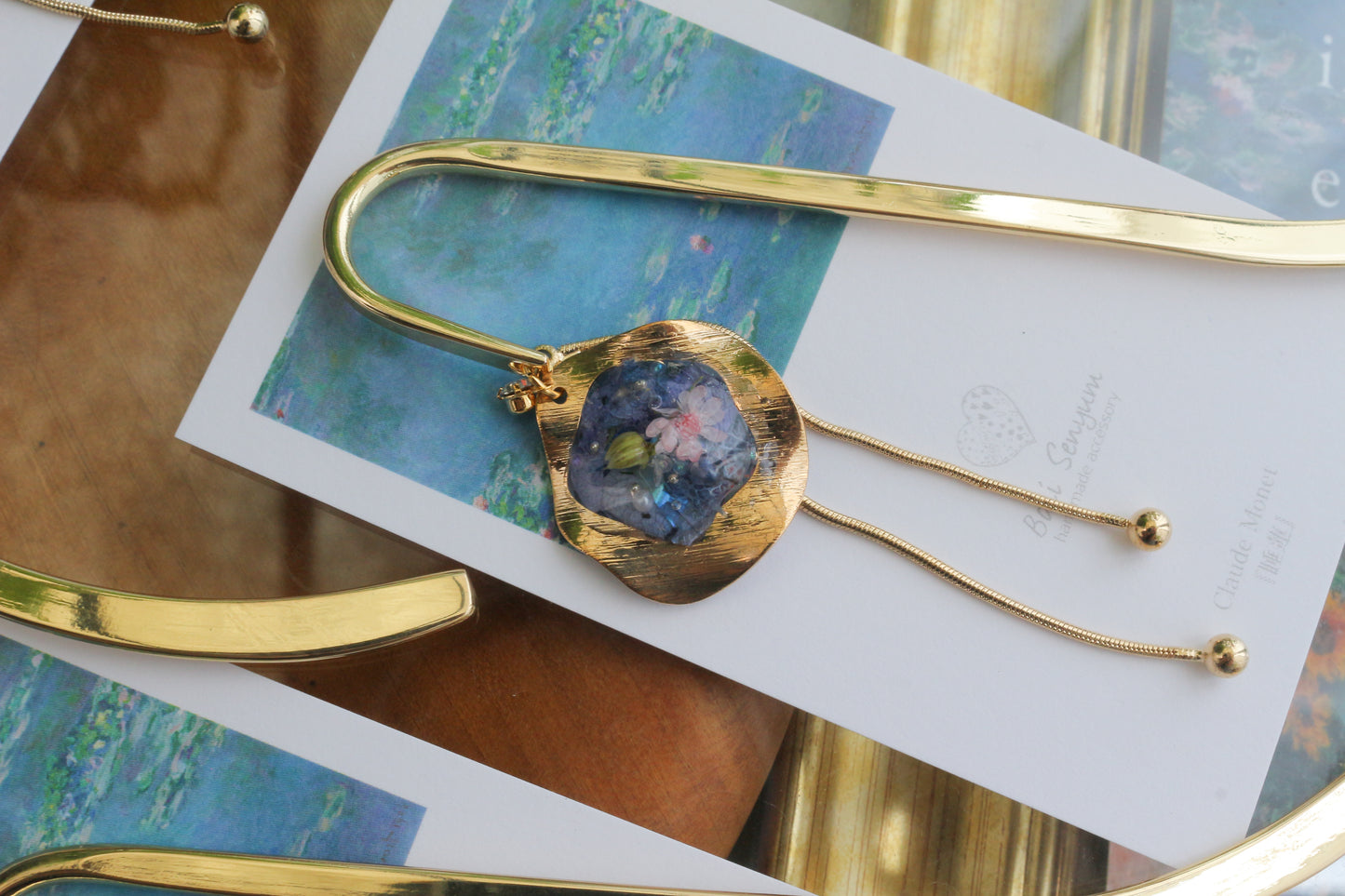 Monet Inspired Flower Book Mark睡蓮 No.2