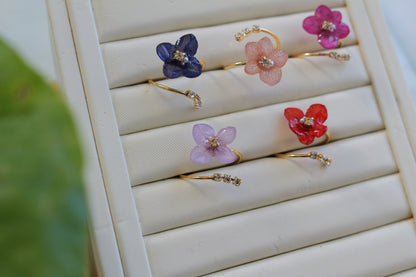 Hydrangea Three Gems NEW Ring No.13