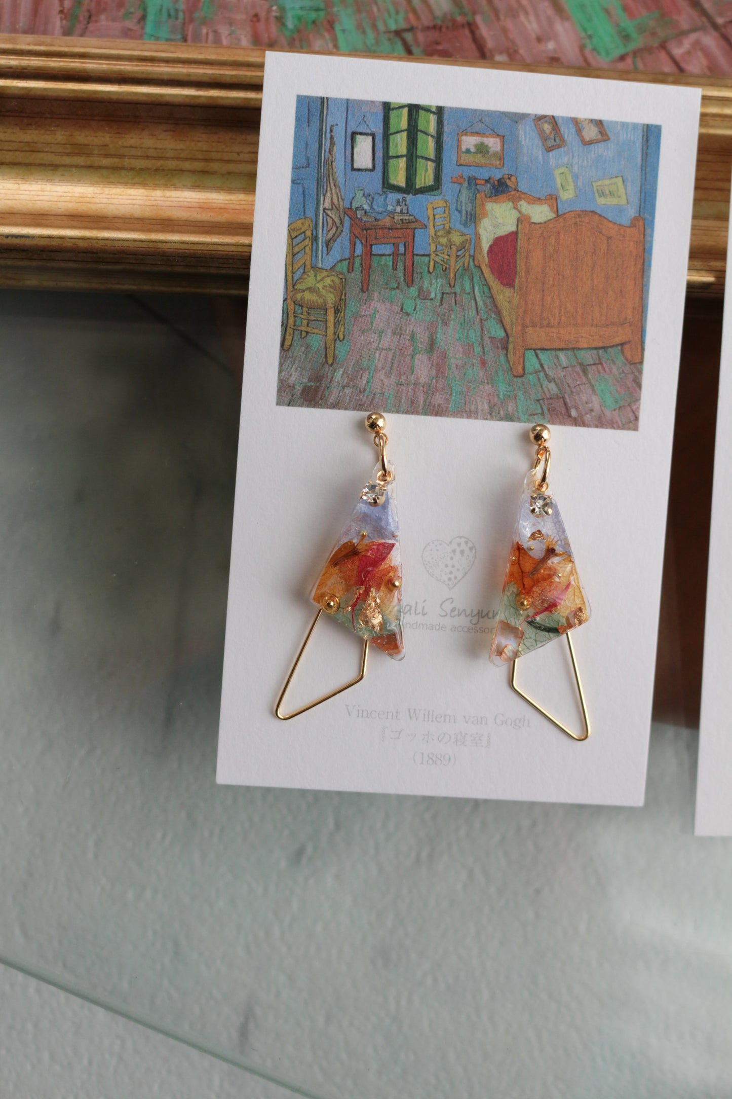Gogh Inspired Earrings Bedroom in Arles-ゴッホの寝室