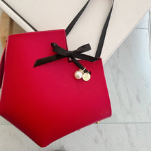 Heart Shaped Faux Red Leather Gift Bag