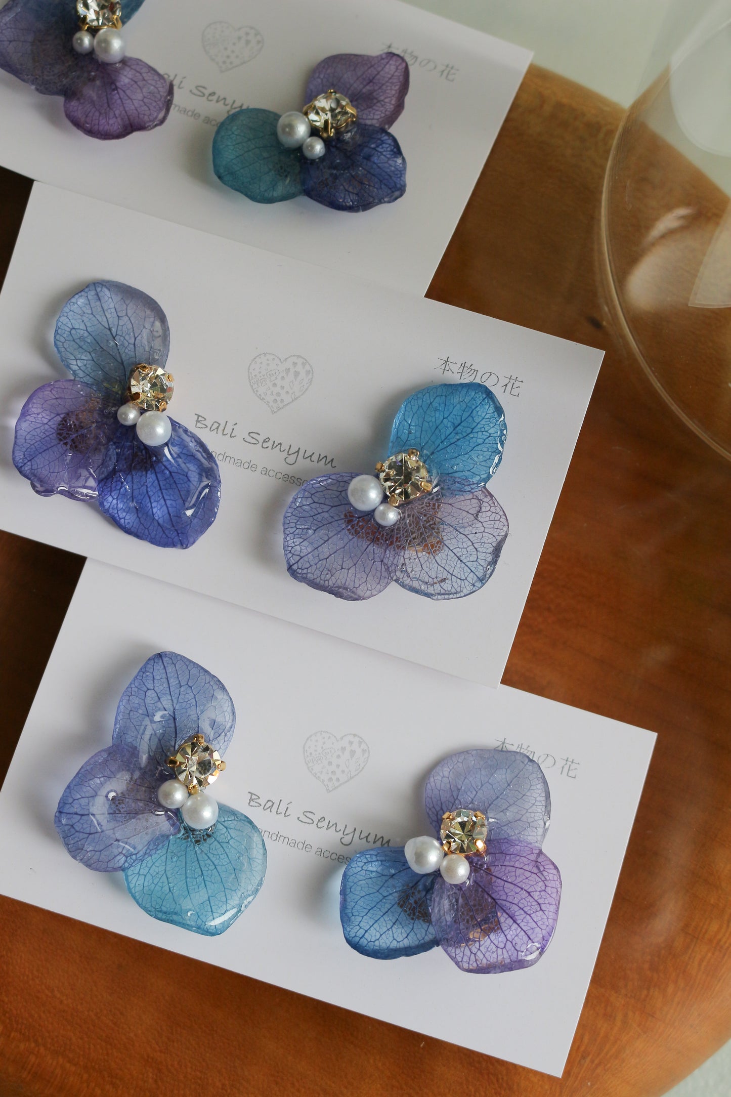 Gradation Hydrangea Wing No.130 - Clip-on(イヤリング）