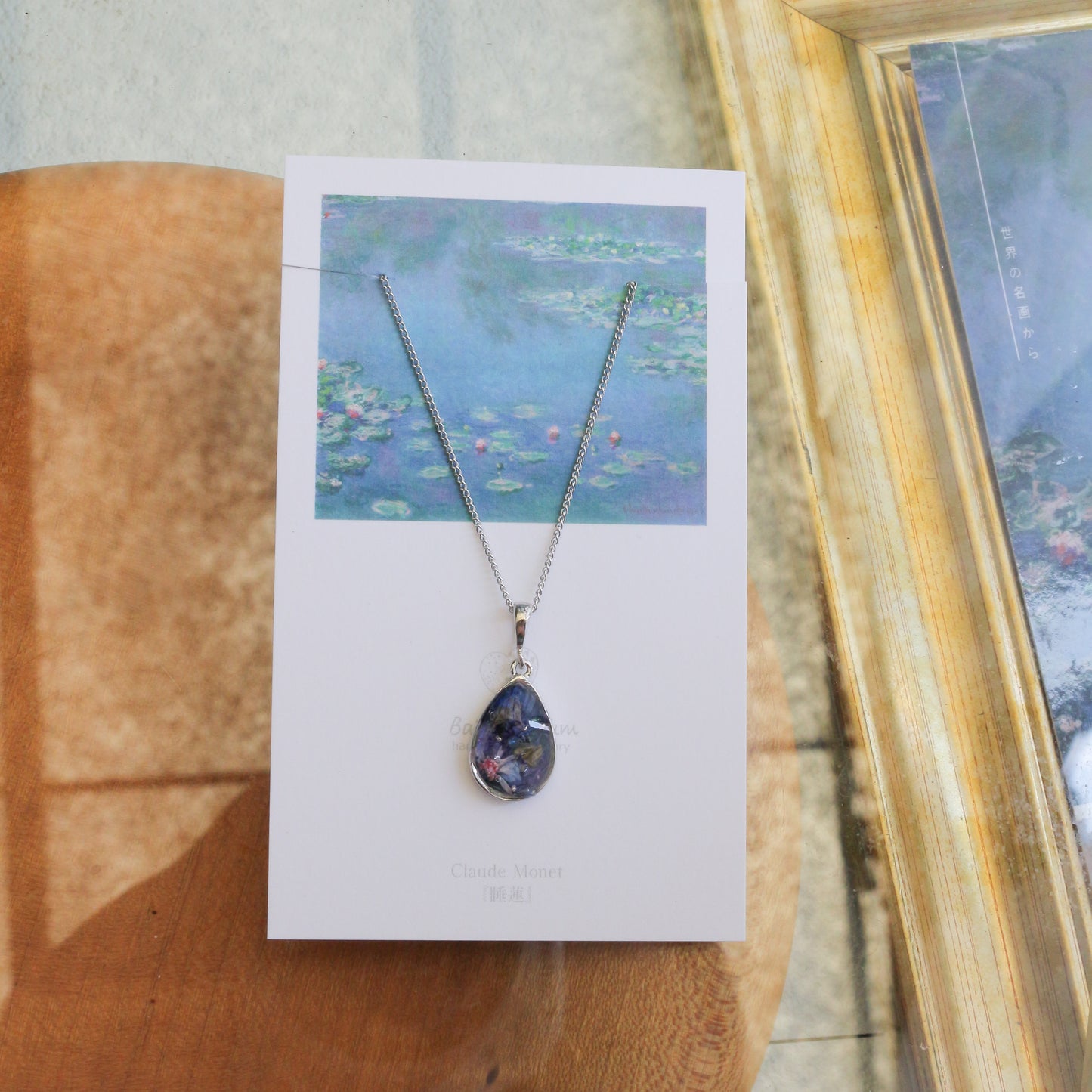 Claude Monet's Water Lilies Inspired Necklace - 睡蓮 ロジウムカラーネックレス