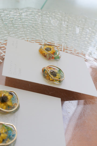 Sun Flower Earrings - 向日葵  〜 No.1 Titanium Pierce チタンピアス
