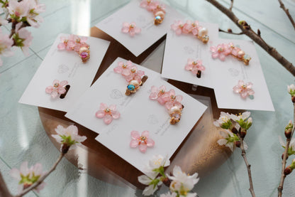 Someiyoshino Double Sakura Earring and Ear Cuff #S028