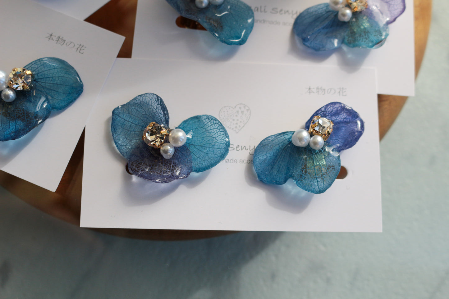 Gradation Hydrangea Wing No.142- Clip-on(イヤリング）