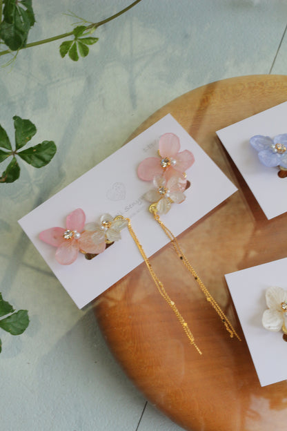 Hydrangea Flying Butterfly  No.53 - Clip-on(イヤリング）