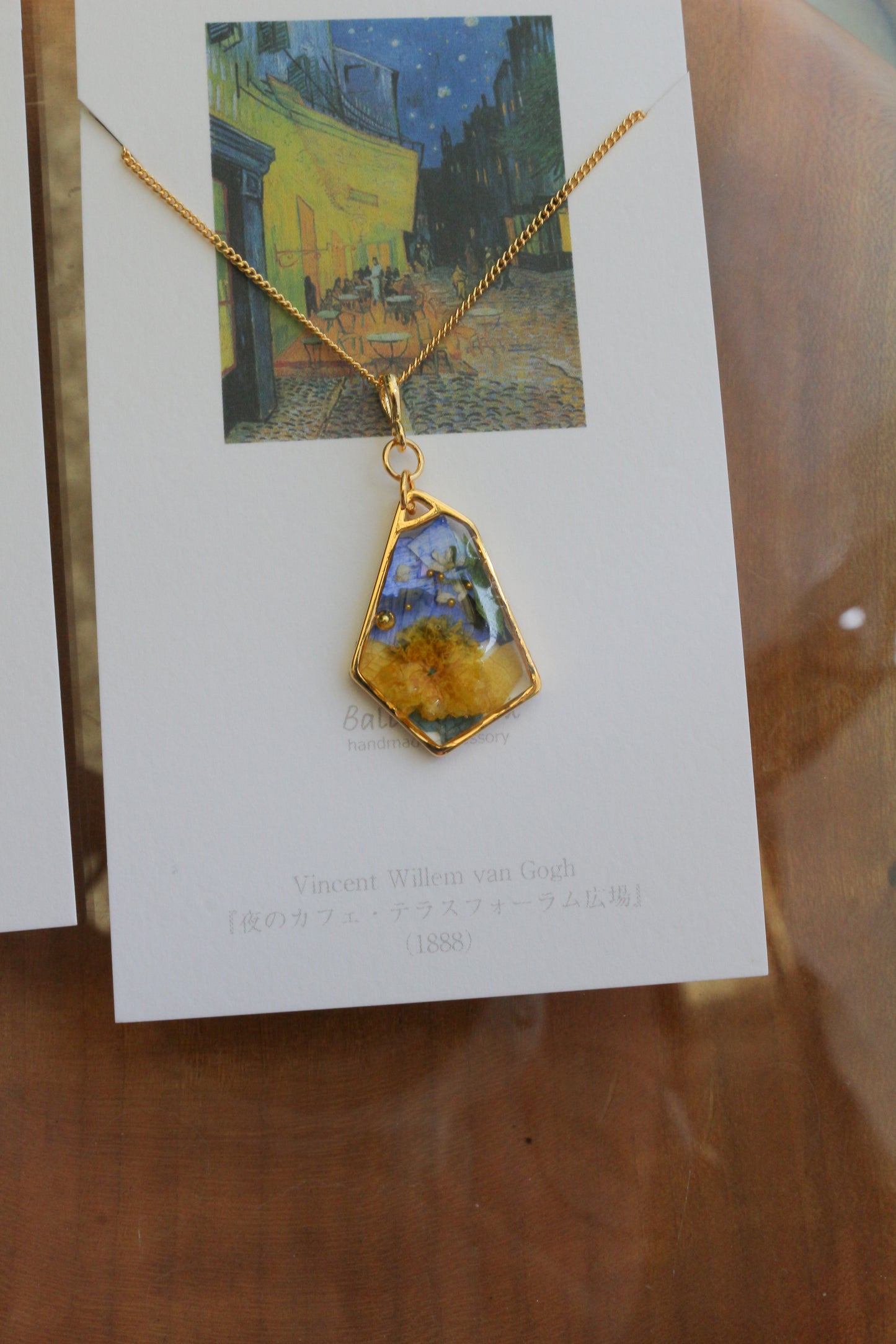 Gogh's Irises Inspired Necklace - 夜のカフェテラス