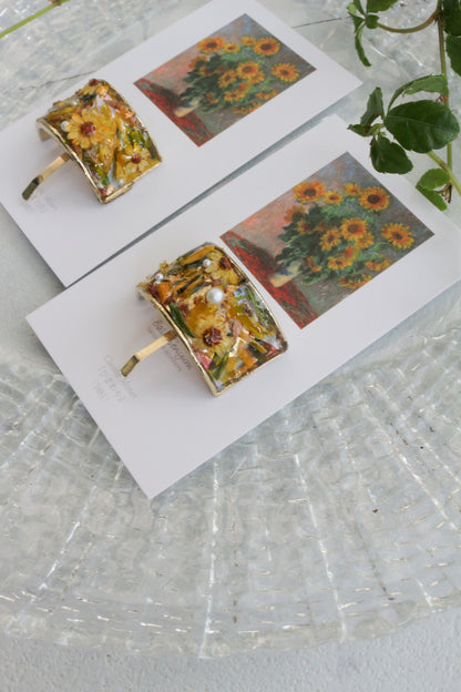 Monet Inspired Flower Ponytail Hook ひまわり