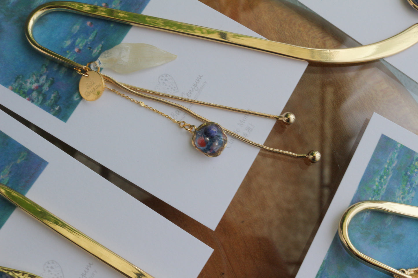 Monet Inspired Flower Book Mark睡蓮 No.2