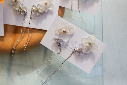 Hydrangea Flying Butterfly Earrings No.47 - Titanium Pierce(ピアス）