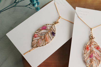 Leaf Necklace with chain 60cm  No.13