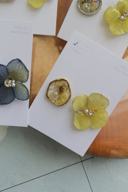Hydrangea and Flower Medallion イヤリング　Clip-on No.18