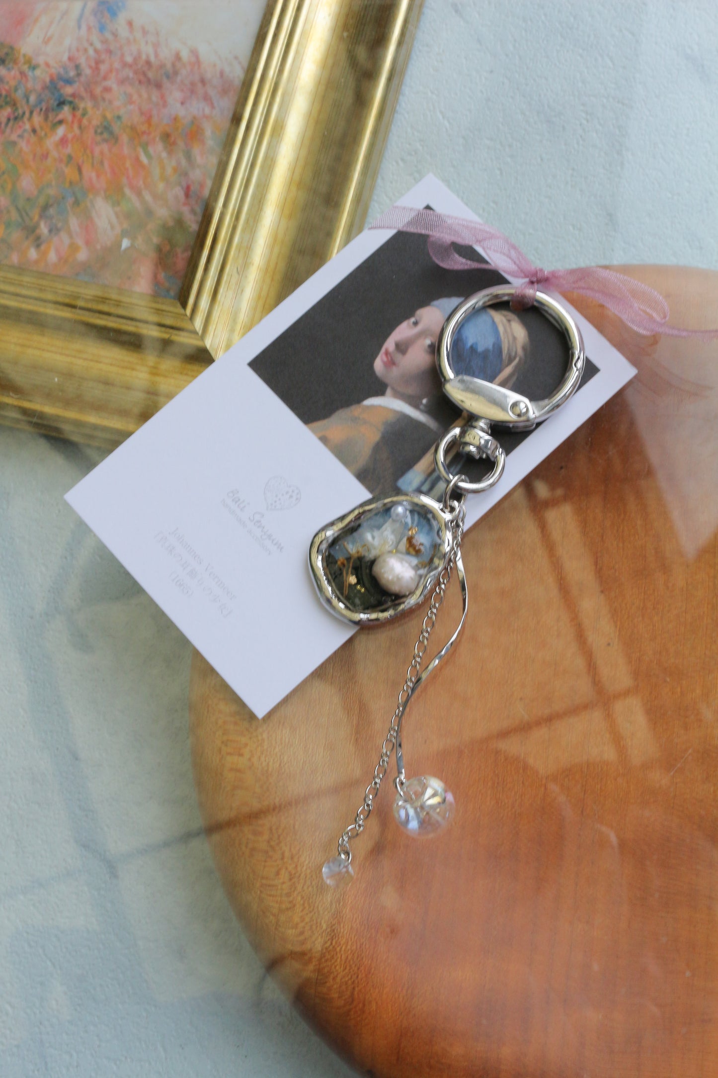 Vermeer Inspired Flower Bag Charm No.1 真珠の耳飾りの少女