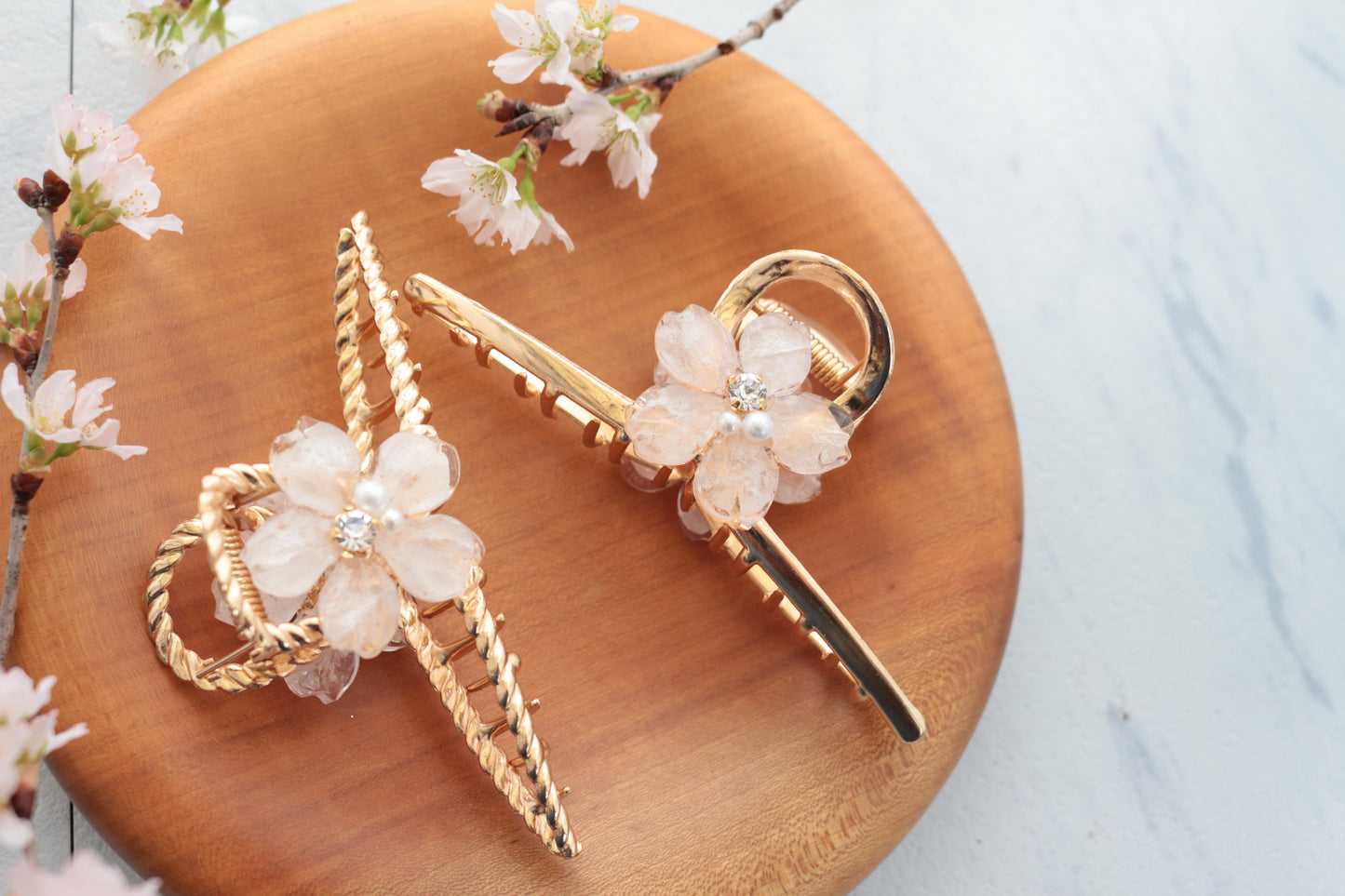 Someiyoshino Sakura Hair Clip - White Big