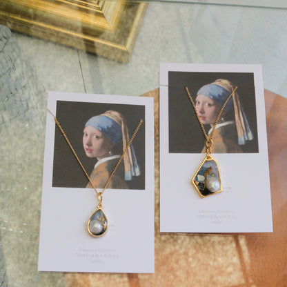 Veermeer's Irises Inspired Necklace - 真珠の耳飾りの女性