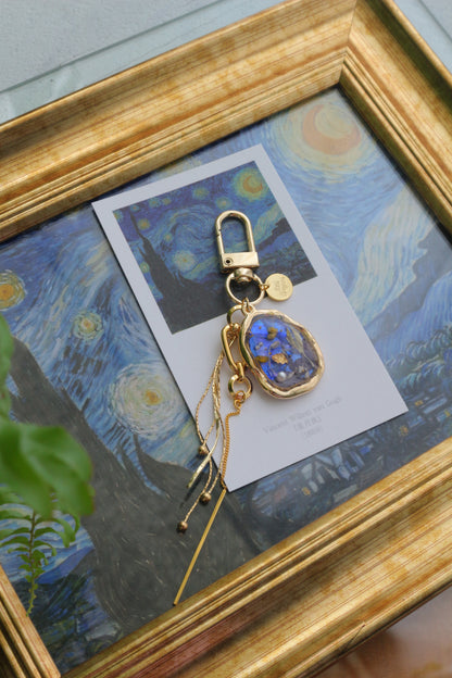 Gogh Inspired Flower Bag Charm No.1  星月夜