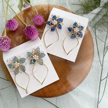 Three Layer Flower with Wave Hoop Earrings -  Titanium Pierce  Limited item No.4