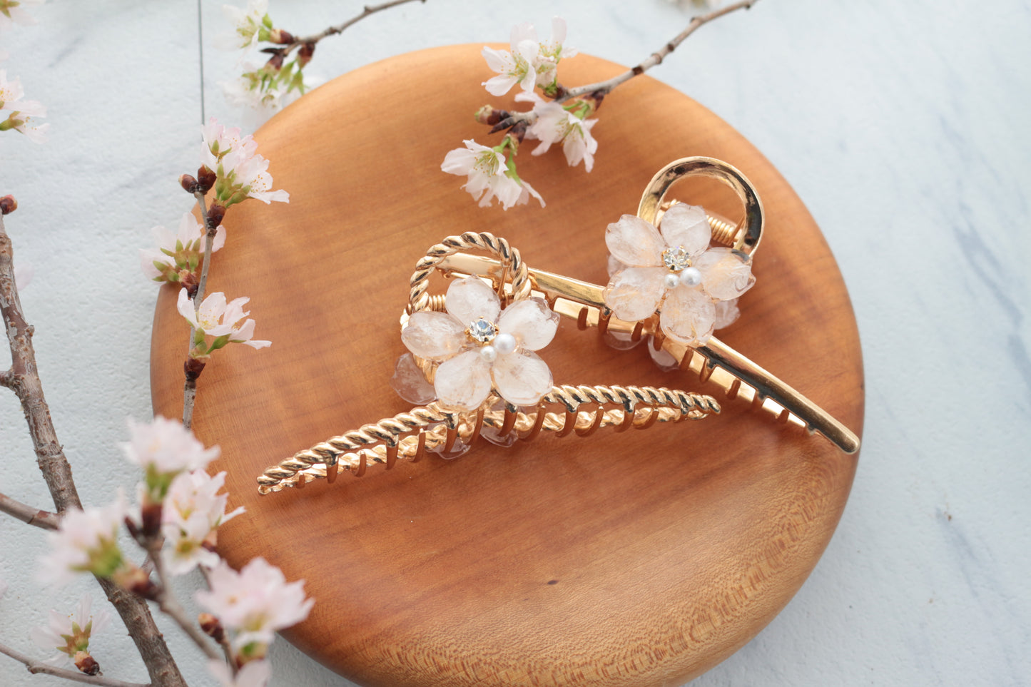 Someiyoshino Sakura Hair Clip - White Big