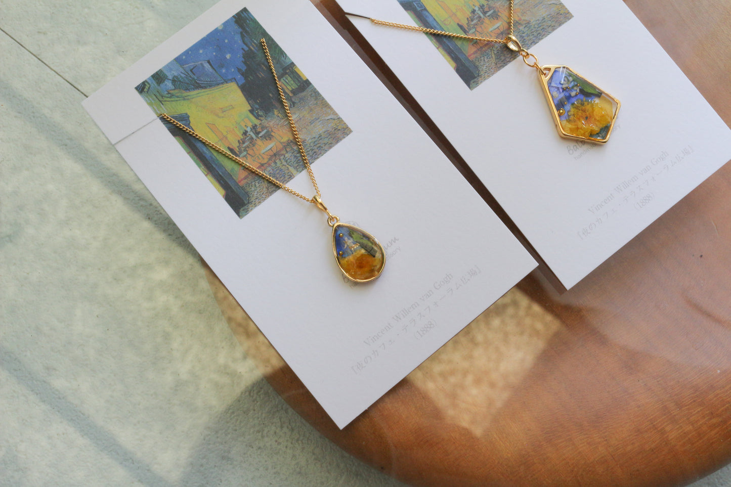Gogh's Irises Inspired Necklace - 夜のカフェテラス