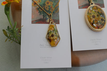Claude Monet's Sunflowers Inspired Necklace - ひまわり BIG No.1