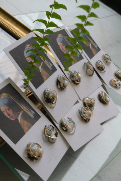 Vermeer's Inspired Flower & Pearl Earrings No.6 ピアス Pierce 真珠の耳飾りの少女
