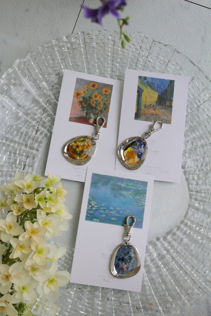 Gogh Inspired Flower Key Chain No.1 Café Terrace at Night -夜のカフェ・テラスフォーラム広場