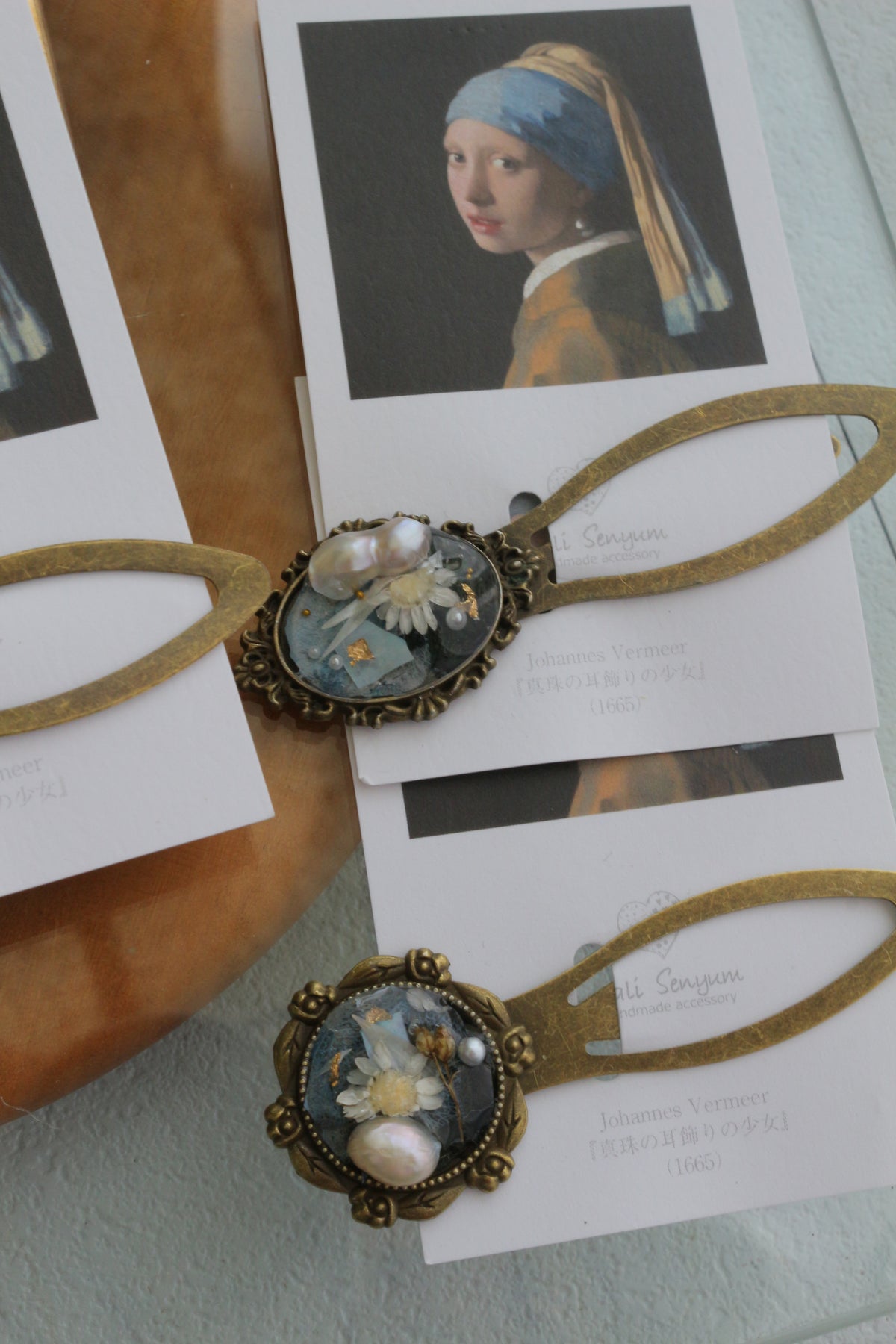 Vermeer Inspired Flower Book Mark No.1 - 真珠の耳飾り