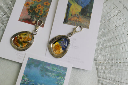 Gogh Inspired Flower Key Chain No.1 Café Terrace at Night -夜のカフェ・テラスフォーラム広場