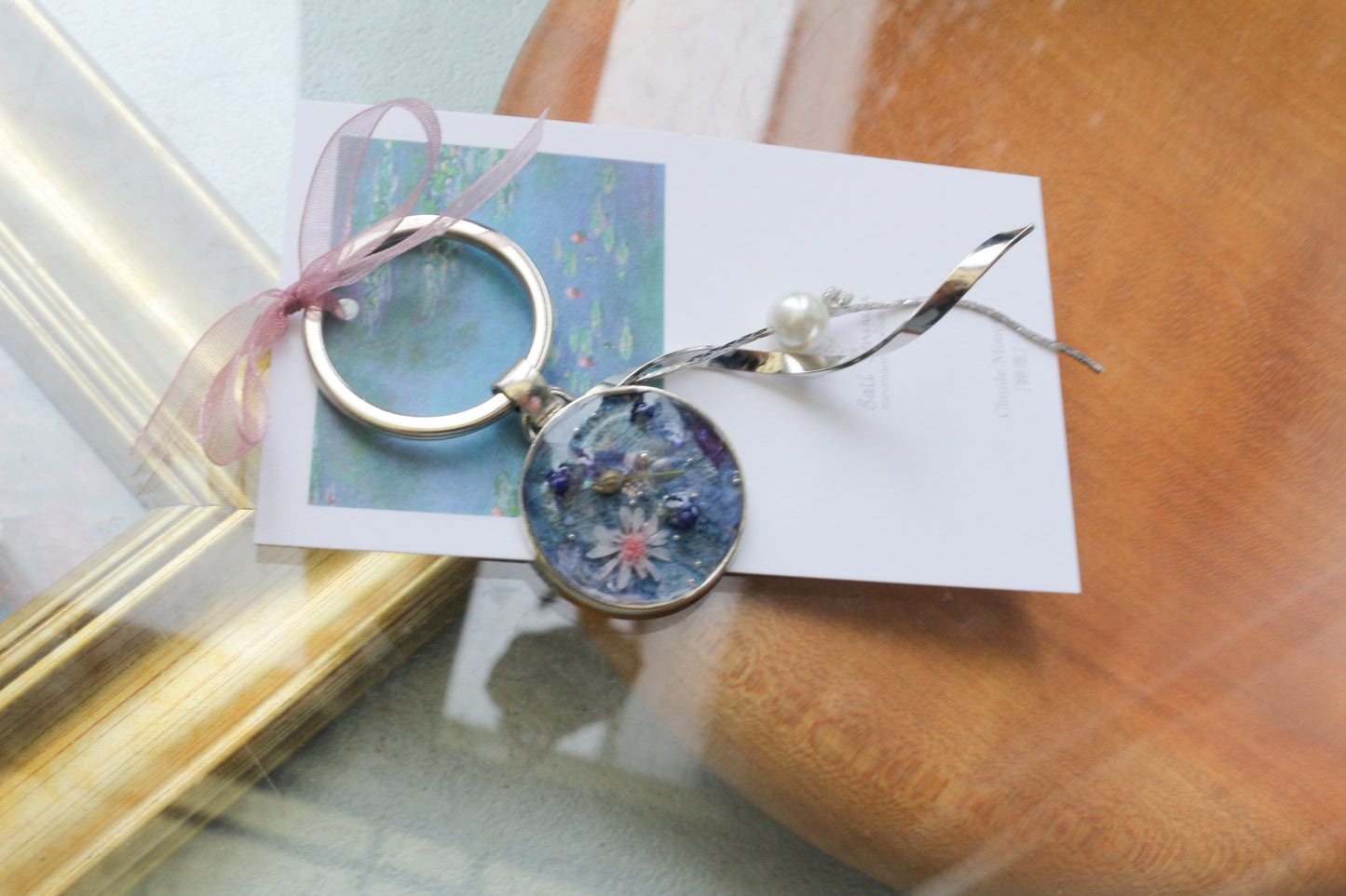 Monet Inspired Flower Key Chain No.2 睡蓮
