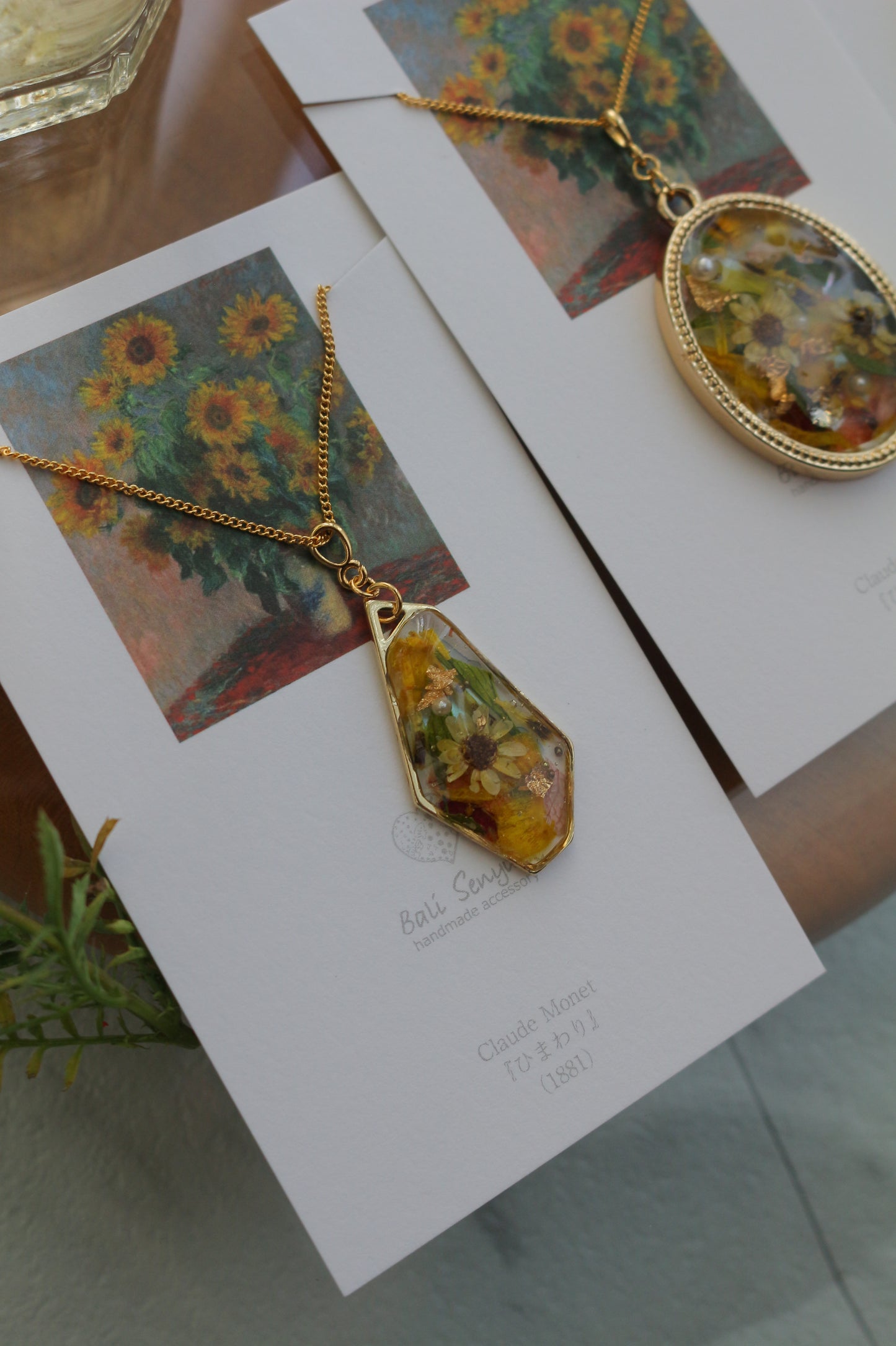 Claude Monet's Sunflowers Inspired Necklace - ひまわり BIG No.1