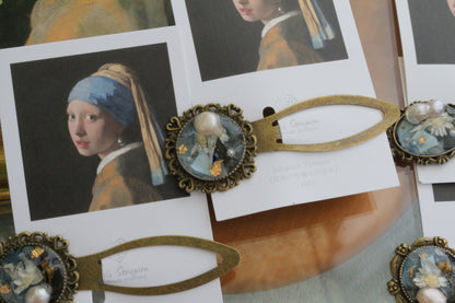 Vermeer Inspired Flower Book Mark No.1 - 真珠の耳飾り