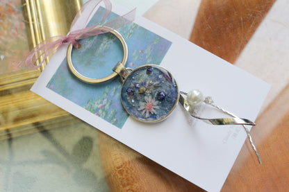 Monet Inspired Flower Key Chain No.2 睡蓮