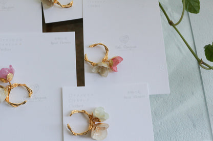 Double Hydrangea Ear-Cuff No.3