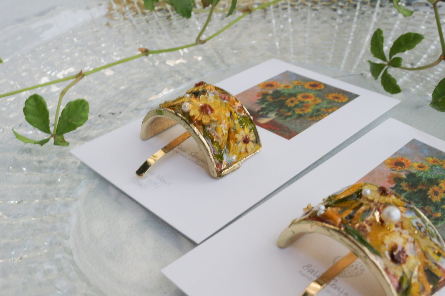 Monet Inspired Flower Ponytail Hook ひまわり