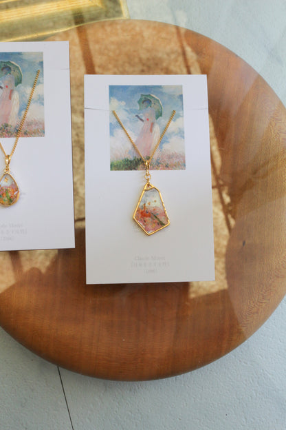 Claude Monet's Woman With a Parasol Inspired Necklace - 散歩　”日傘をさす女性”