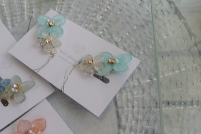 Hydrangea Flying Butterfly  No.51 - Clip-on(イヤリング）