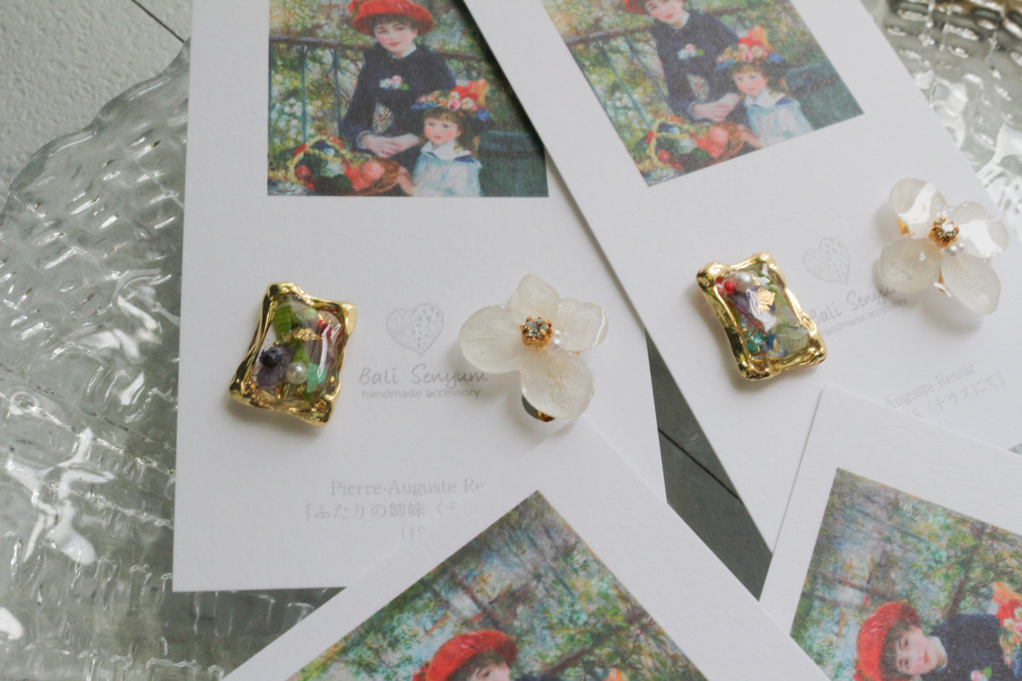 Renoir's Two Sisters Inspired Earrings No.9 イヤリング Clip-on "ふたりの姉妹"