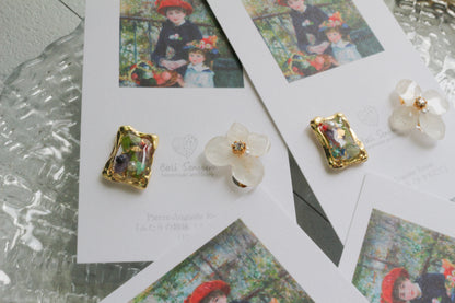 Renoir's Two Sisters Inspired Earrings No.9 イヤリング Clip-on "ふたりの姉妹"